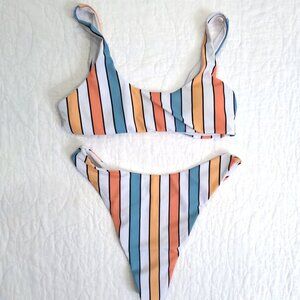 Women's Striped Bikini Size Medium